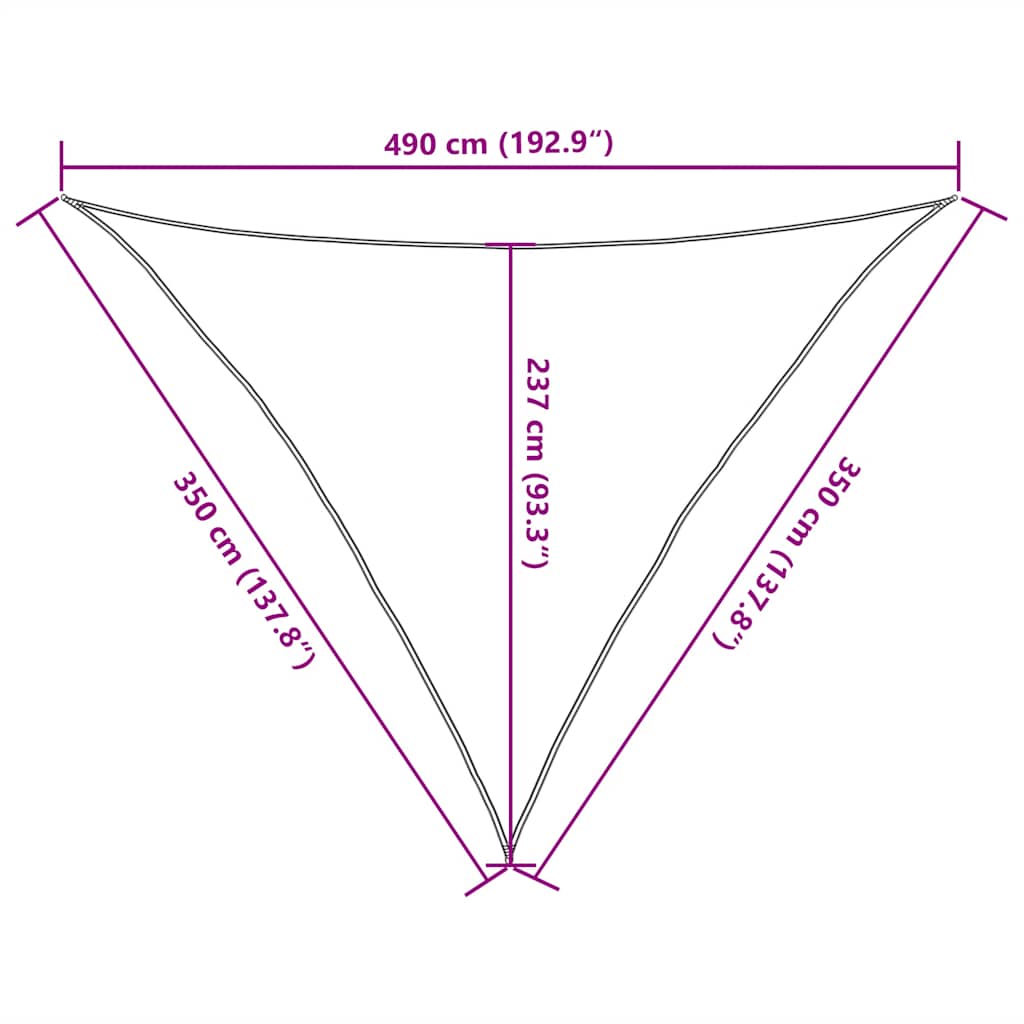 Πανί Σκίασης Κόκκινο 3,5 x 3,5 x 4,9 μ. από HDPE 160 γρ./μ²