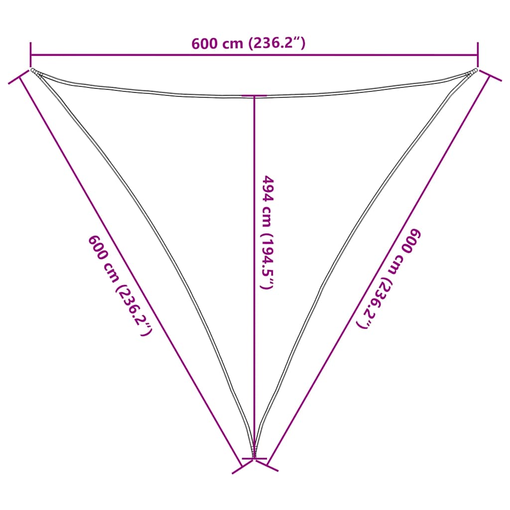 Πανί Σκίασης Κόκκινο 6 x 6 x 6 μ. από HDPE 160 γρ./μ² - Pakobazaar