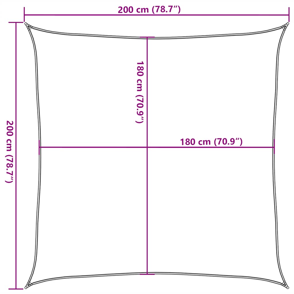 Πανί Σκίασης Πορτοκαλί 2 x 2 μ. από HDPE 160 γρ./μ²