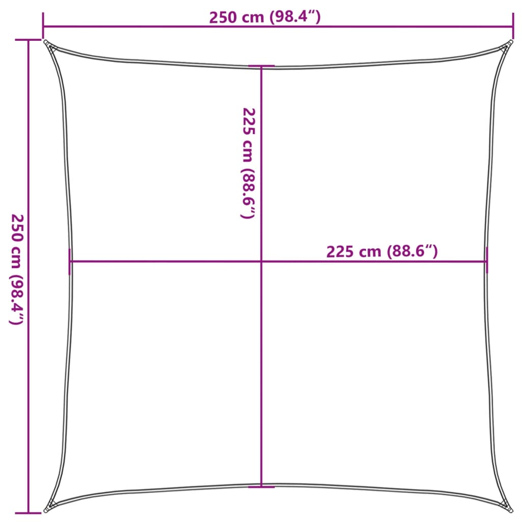 Πανί Σκίασης Πορτοκαλί 2,5 x 2,5 μ. από HDPE 160 γρ./μ² - Pakobazaar