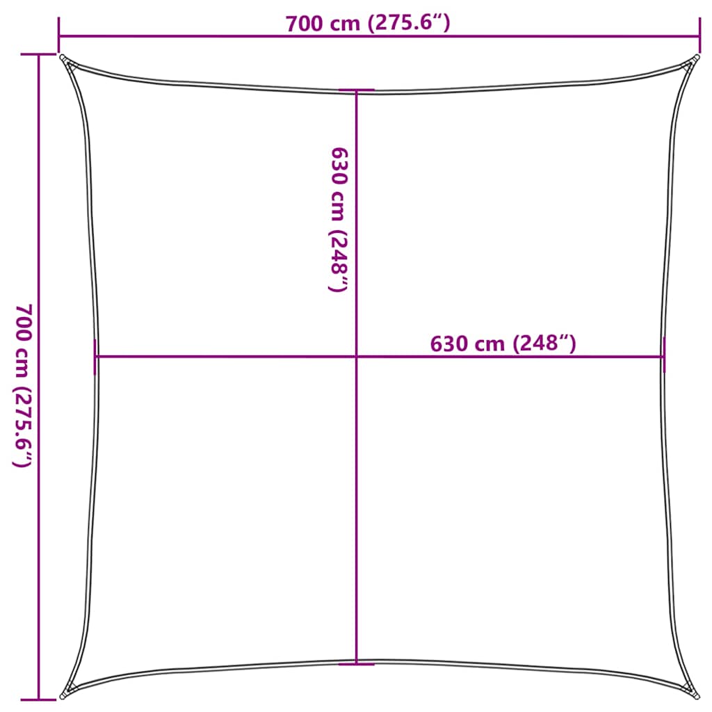 Πανί Σκίασης Τετράγωνο Πορτοκαλί 160 γρ./μ² 7x7 μ. HDPE - Pakobazaar