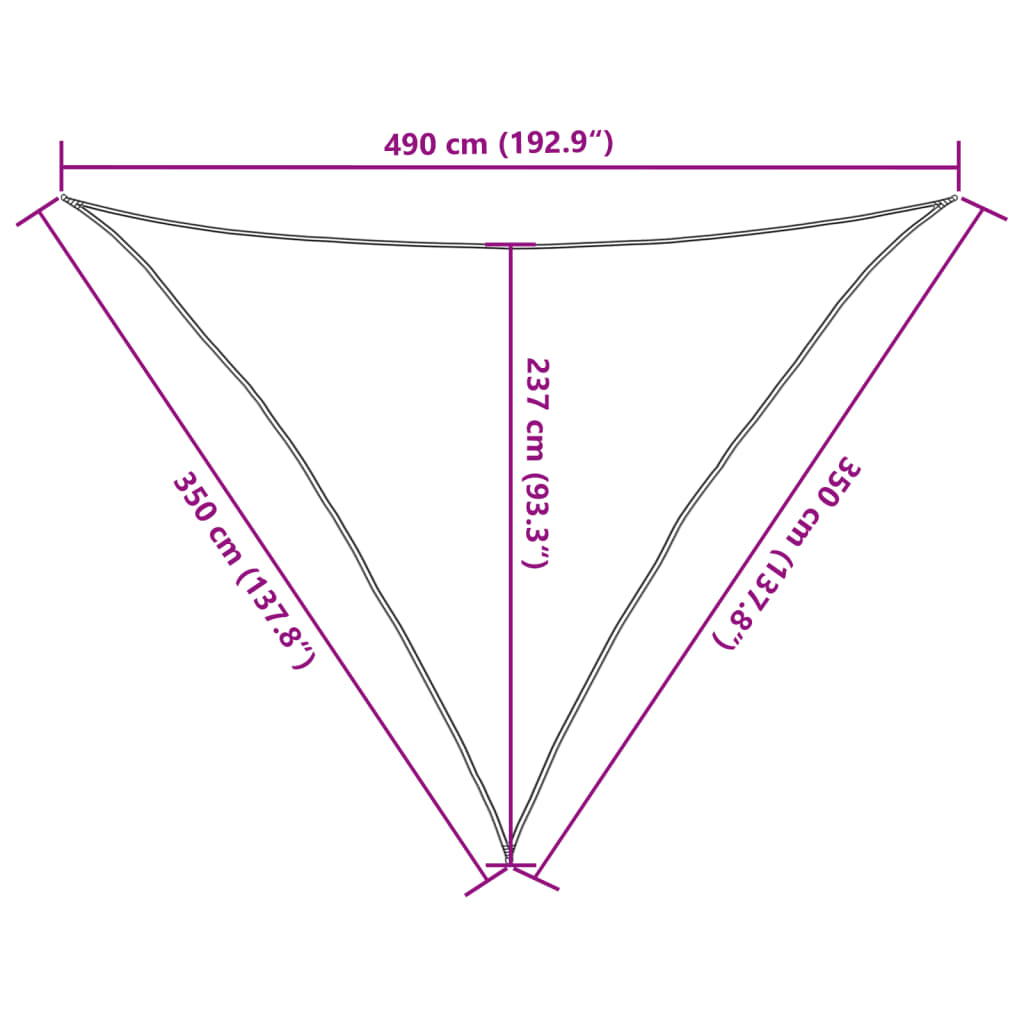 Πανί Σκίασης Πορτοκαλί 3,5 x 3,5 x 4,9 μ. 160 γρ./μ² από HDPE