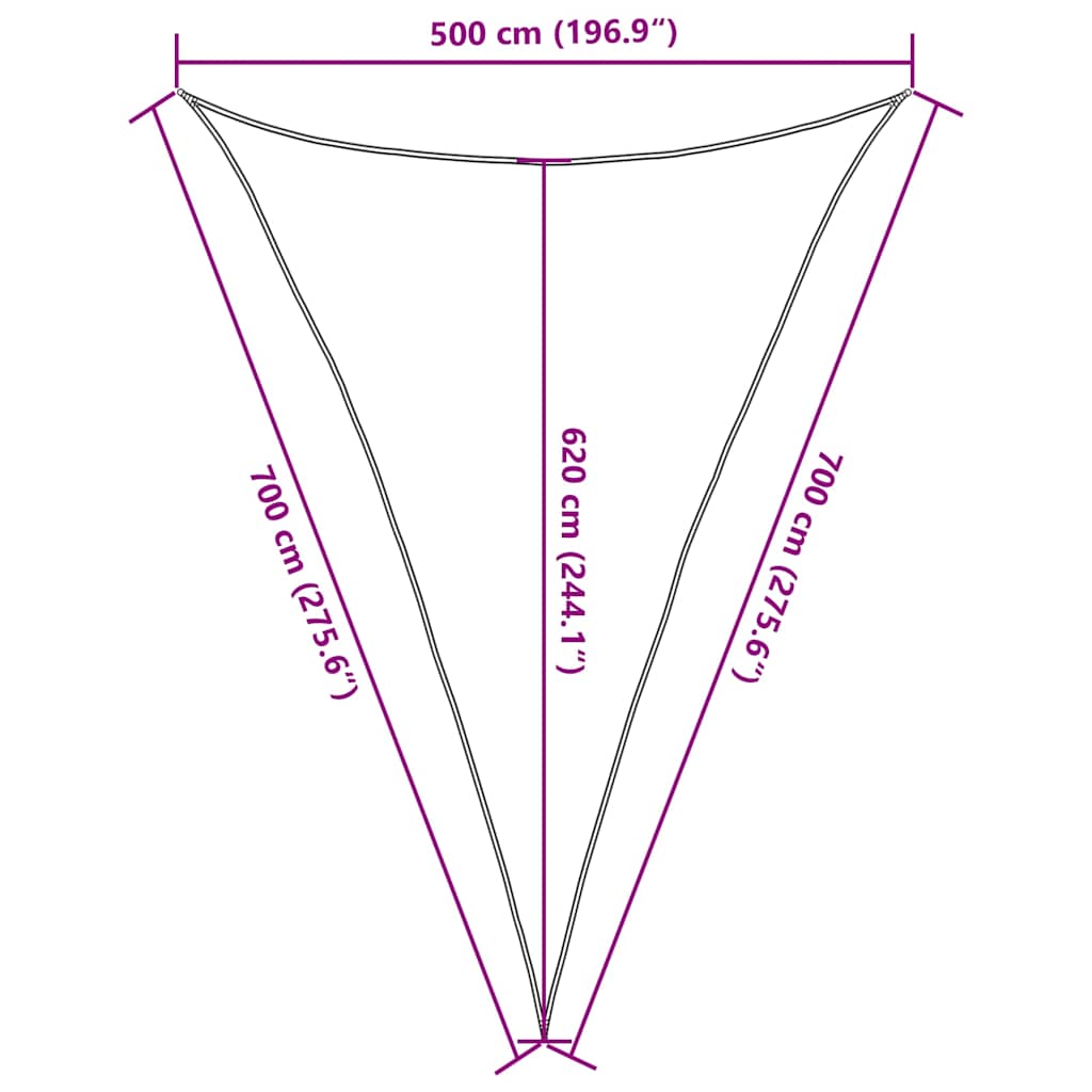 Πανί Σκίασης 160 γρ./μ² Τριγωνικό Μαύρο 5x7x7 μ. HDPE - Pakobazaar