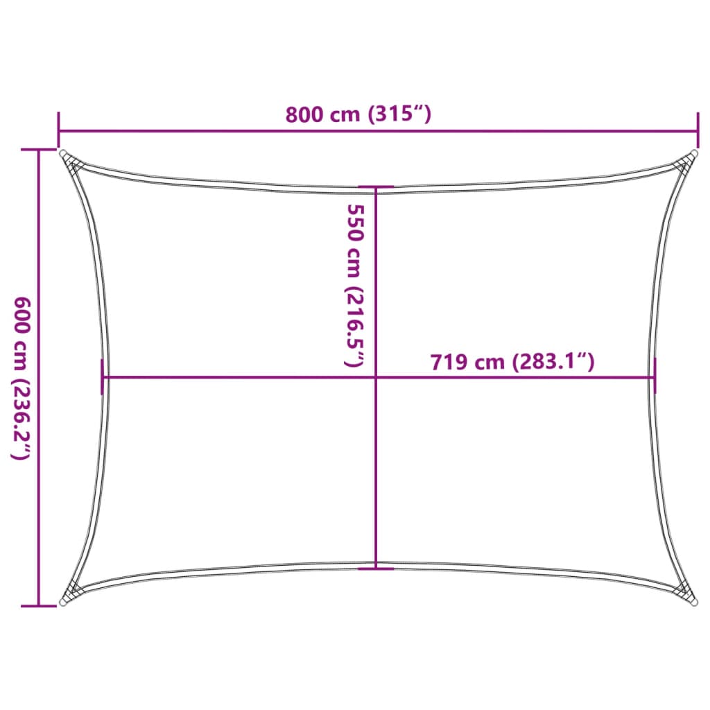 Πανί Σκίασης Καφέ 6 x 8 μ. από HDPE 160 γρ/μ² - Pakobazaar