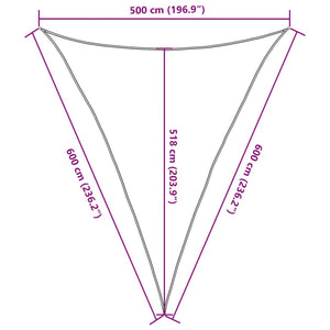 Πανί Σκίασης Καφέ 5 x 6 x 6 μ. από HDPE 160 γρ./μ²
