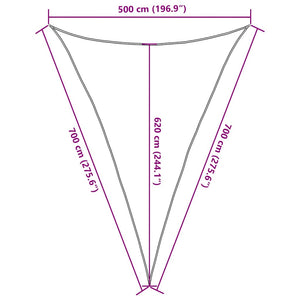 Πανί Σκίασης Καφέ 5 x 7 x 7 μ. από HDPE 160 γρ./μ²