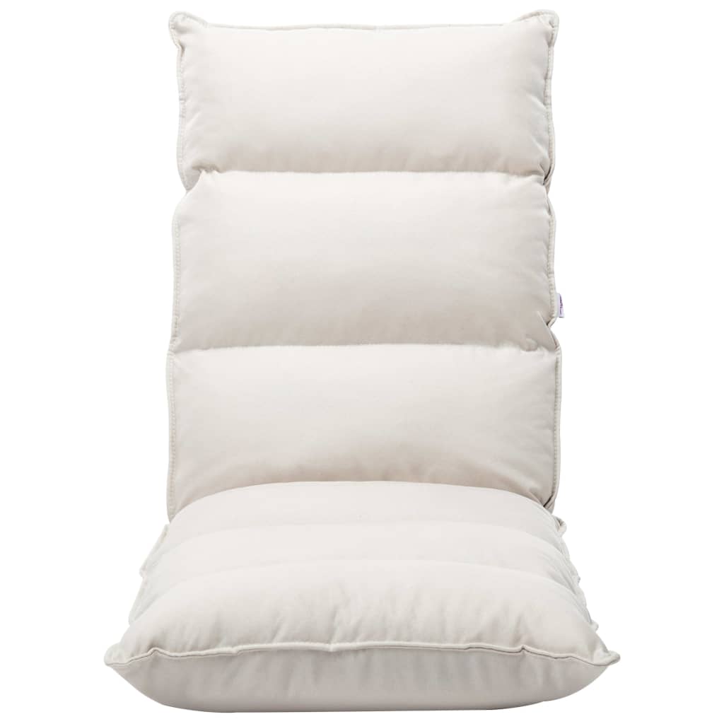 Καρέκλα Δαπέδου Πτυσσόμενη Κρεμ Υφασμάτινη