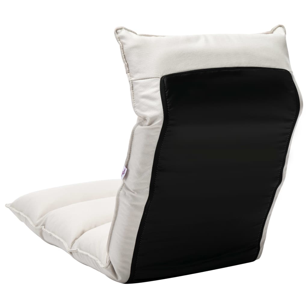 Καρέκλα Δαπέδου Πτυσσόμενη Κρεμ Υφασμάτινη