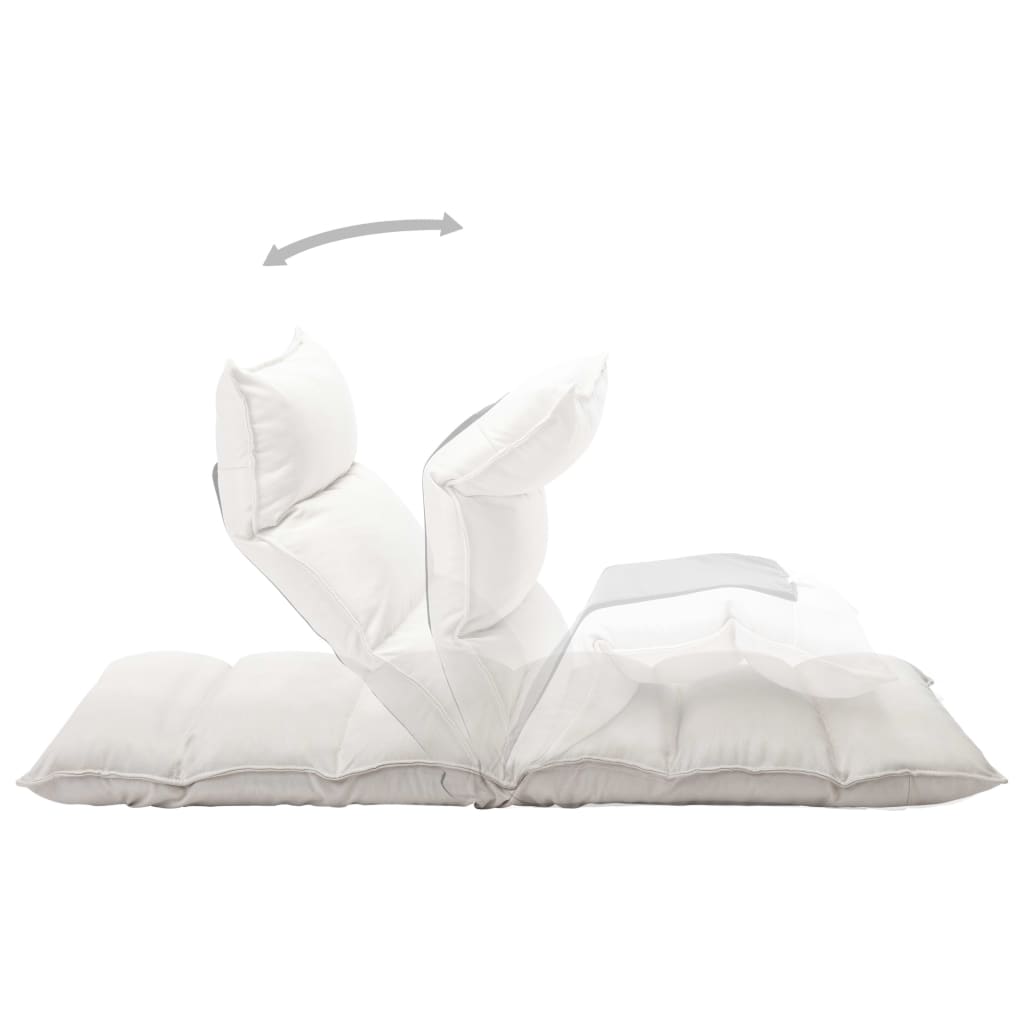 Καρέκλα Δαπέδου Πτυσσόμενη Κρεμ Υφασμάτινη