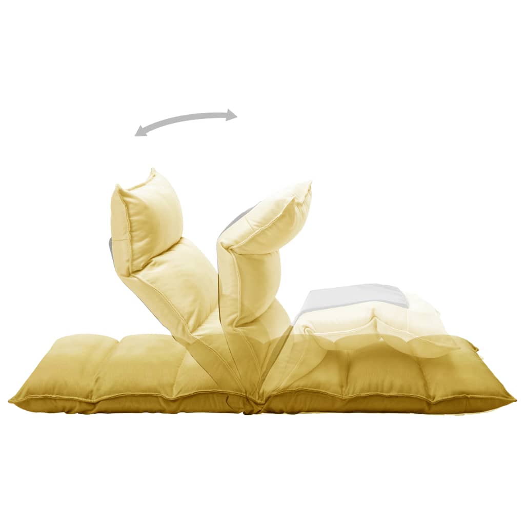 Καρέκλα Δαπέδου Πτυσσόμενη Κίτρινο Μουσταρδί Υφασμάτινη