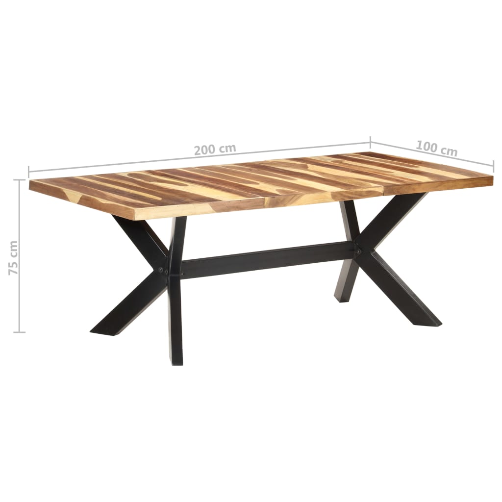 Τραπεζαρία 200 x 100 x 75 εκ. Μασίφ Ξύλο & Μελί Φινίρισμα - Pakobazaar