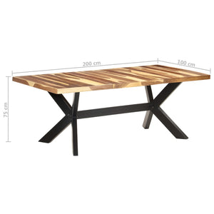 Τραπεζαρία 200 x 100 x 75 εκ. Μασίφ Ξύλο & Μελί Φινίρισμα - Pakobazaar