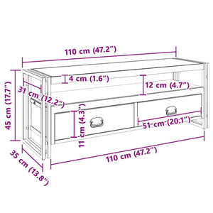 Έπιπλο Τηλεόρασης 120x35x45 εκ Μασίφ Ξύλο με Φινίρισμα Sheesham