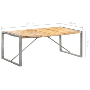 Τραπεζαρία 200 x 100 x 75 εκ. από Μασίφ Ακατέργαστο Ξύλο Μάνγκο - Pakobazaar