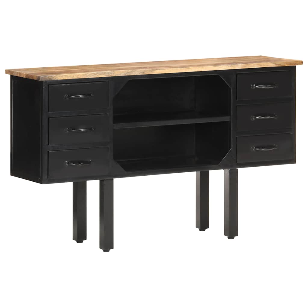Μπουφές 110x30x65 εκ. Μασίφ Ακατέργαστο Ξύλο Μάνγκο και Ατσάλι