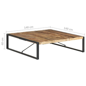 Τραπεζάκι Σαλονιού 140 x 140 x 40 εκ. Ακατέργαστο Ξύλο Μάνγκο