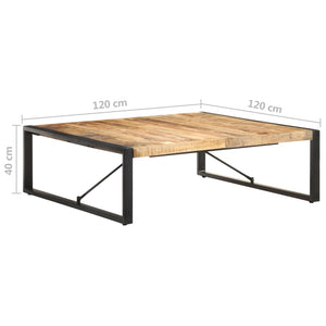 Τραπεζάκι Σαλονιού 120 x 120 x 40 εκ. Ακατέργαστο Ξύλο Μάνγκο