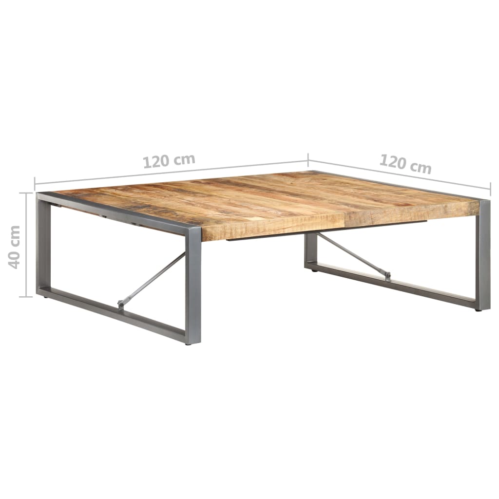 Τραπεζάκι Σαλονιού 120 x 120 x 40 εκ. Ακατέργαστο Ξύλο Μάνγκο