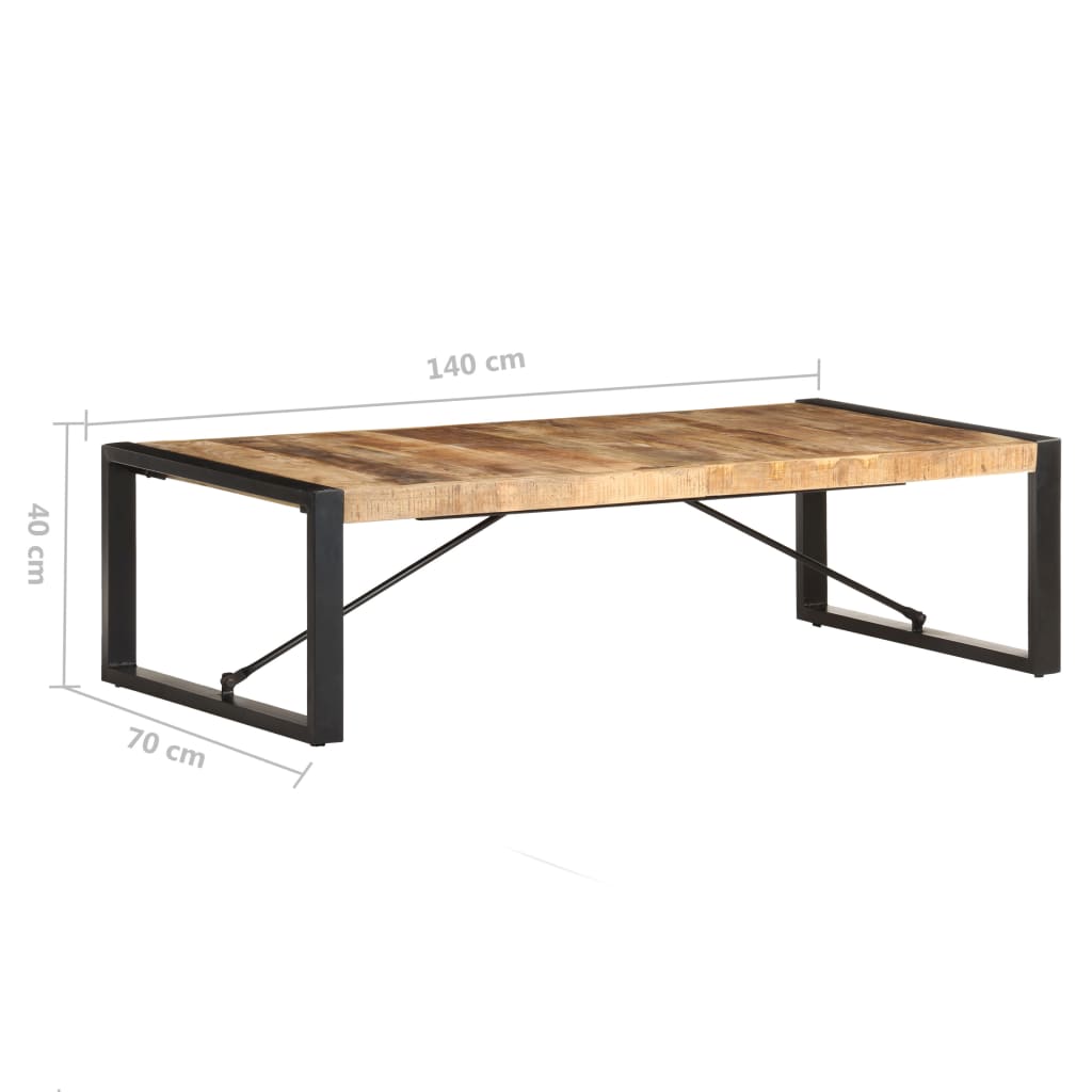Τραπεζάκι Σαλονιού 140 x 70 x 40 εκ. Ακατέργαστο Ξύλο Μάνγκο