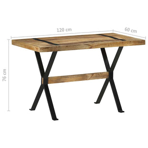Τραπεζαρία 120 x 60 x 76 εκ. από Ακατέργαστο Ξύλο Μάνγκο - Pakobazaar