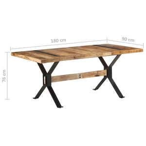 Τραπεζαρία 180 x 90 x 76 εκ. από Ακατέργαστο Ξύλο Μάνγκο - Pakobazaar