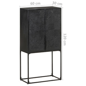 Ντουλάπι Μαύρο 60 x 30 x 120 εκ από Μασίφ Ξύλο Ακακίας & Μάνγκο