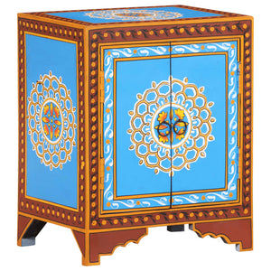 Κομοδίνο με Χειροπ. Λεπτομέρειες 40x30x50 εκ. Μασίφ Ξύλο Μάνγκο - Pakobazaar