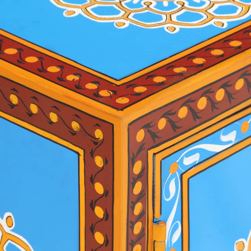 Κομοδίνο με Χειροπ. Λεπτομέρειες 40x30x50 εκ. Μασίφ Ξύλο Μάνγκο - Pakobazaar