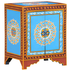 Κομοδίνο με Χειροπ. Λεπτομέρειες 40x30x50 εκ. Μασίφ Ξύλο Μάνγκο - Pakobazaar