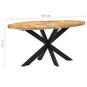 Τραπεζαρία 160 x 90 x 75 εκ. από Ακατέργαστο Ξύλο Μάνγκο