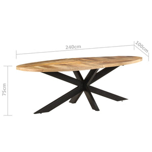 Τραπεζαρία 240 x 100 x 75 εκ. από Ακατέργαστο Ξύλο Μάνγκο