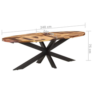 Τραπεζαρία 240 x 100 x 75 εκ. Ξύλο Ακακίας & Μελί Φινίρισμα