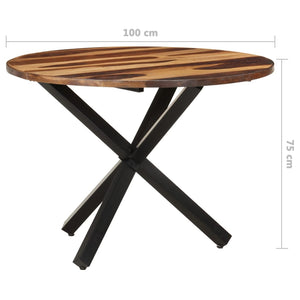 Τραπεζαρία 100 x 100 x 75 εκ. Ξύλο Ακακίας & Μελί Φινίρισμα