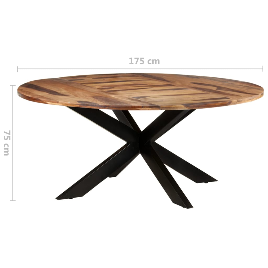 Τραπεζαρία Στρογγυλή 175x75 εκ. Ξύλο Ακακίας & Μελί Φινίρισμα