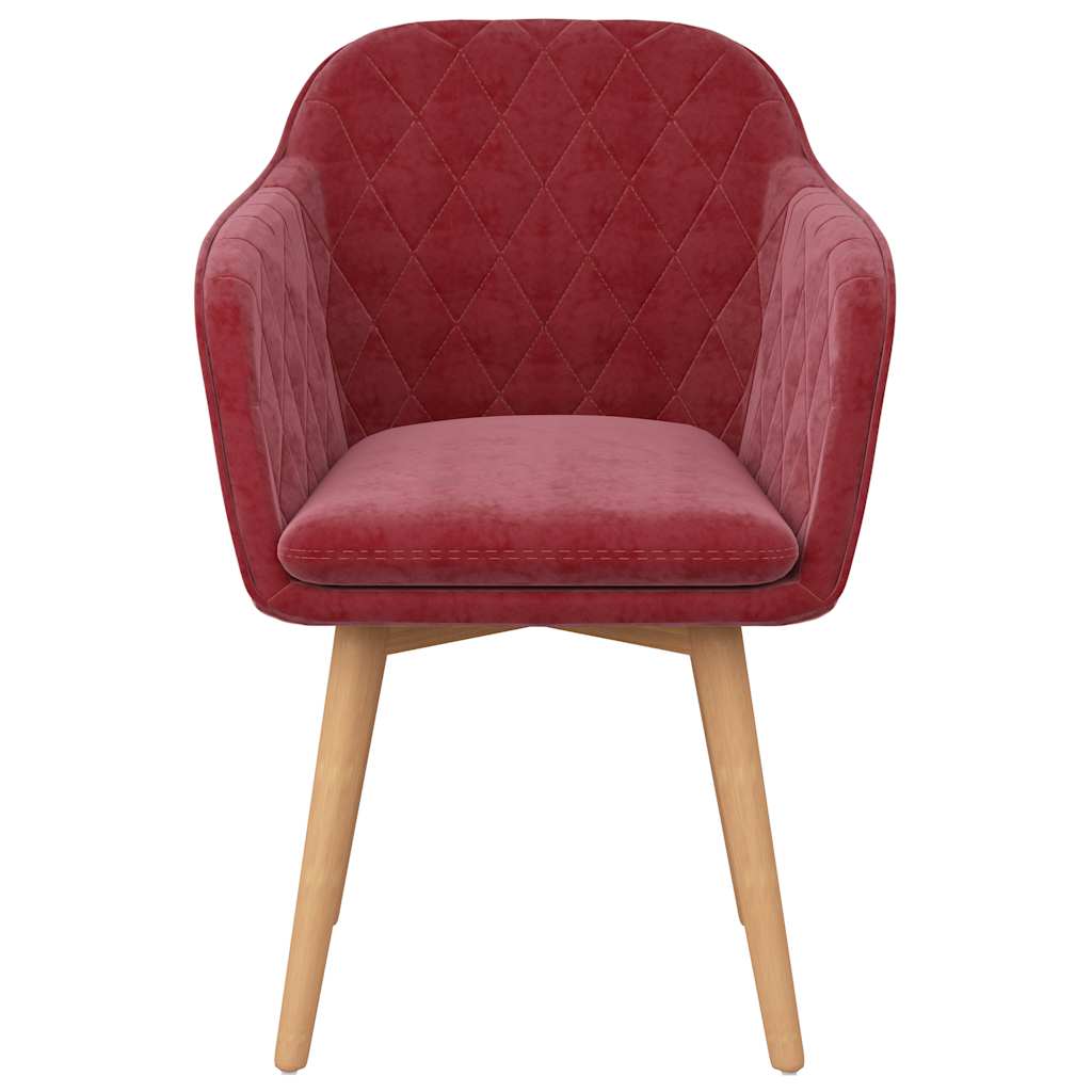 Καρέκλες Τραπεζαρίας 6 τεμ. Μπορντό Βελούδινες