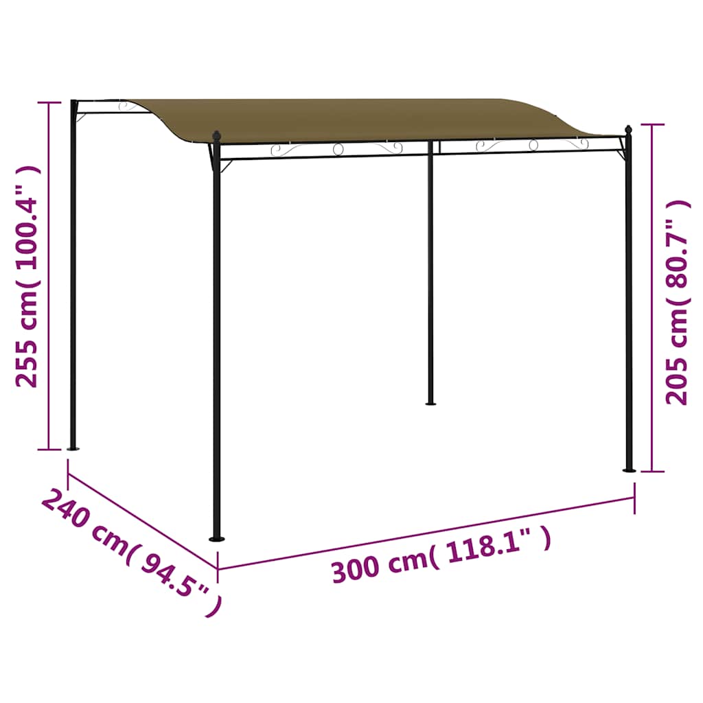 Κιόσκι Σκίασης Taupe 3 x 2,4 μ. 180 γρ./μ²