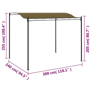 Κιόσκι Σκίασης Taupe 3 x 2,4 μ. 180 γρ./μ²