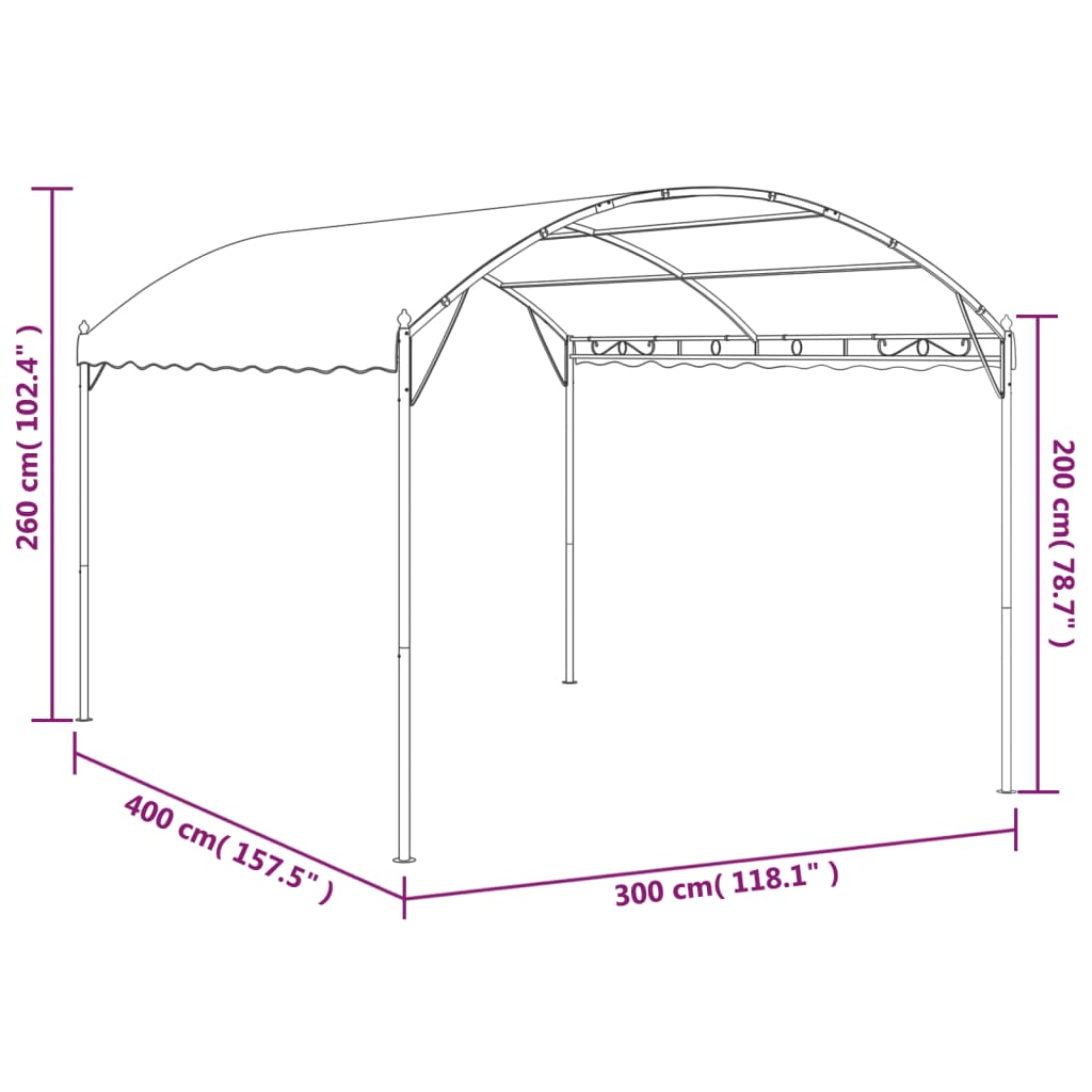 Κιόσκι Taupe 4 x 3 x 2,6 μ. 180 γρ/μ²