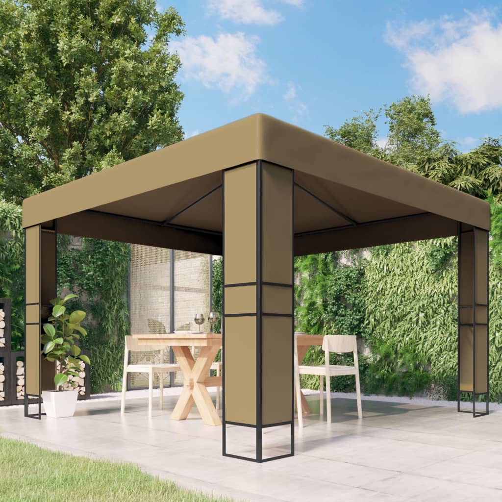 Κιόσκι με Διπλή Οροφή Taupe 3 x 3 x 2,7 μ. 180 γρ/μ²