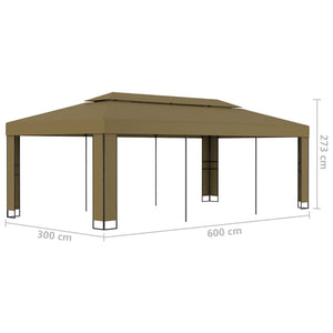 Κιόσκι με Διπλή Οροφή Taupe 3 x 6 μ. 180 γρ/μ²