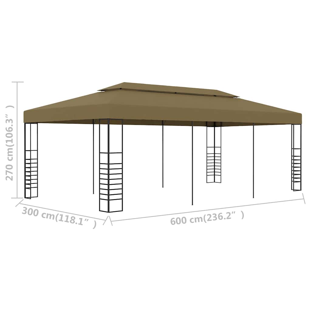 Κιόσκι 6 x 3 x 2,7 μ. Taupe 180 γρ/μ²