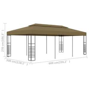 Κιόσκι 6 x 3 x 2,7 μ. Taupe 180 γρ/μ²
