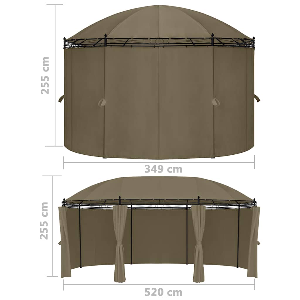Κιόσκι με Κουρτίνες Taupe 520 x 349 x 255 εκ. 180 γρ./μ² - Pakobazaar