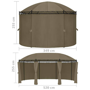 Κιόσκι με Κουρτίνες Taupe 520 x 349 x 255 εκ. 180 γρ./μ² - Pakobazaar