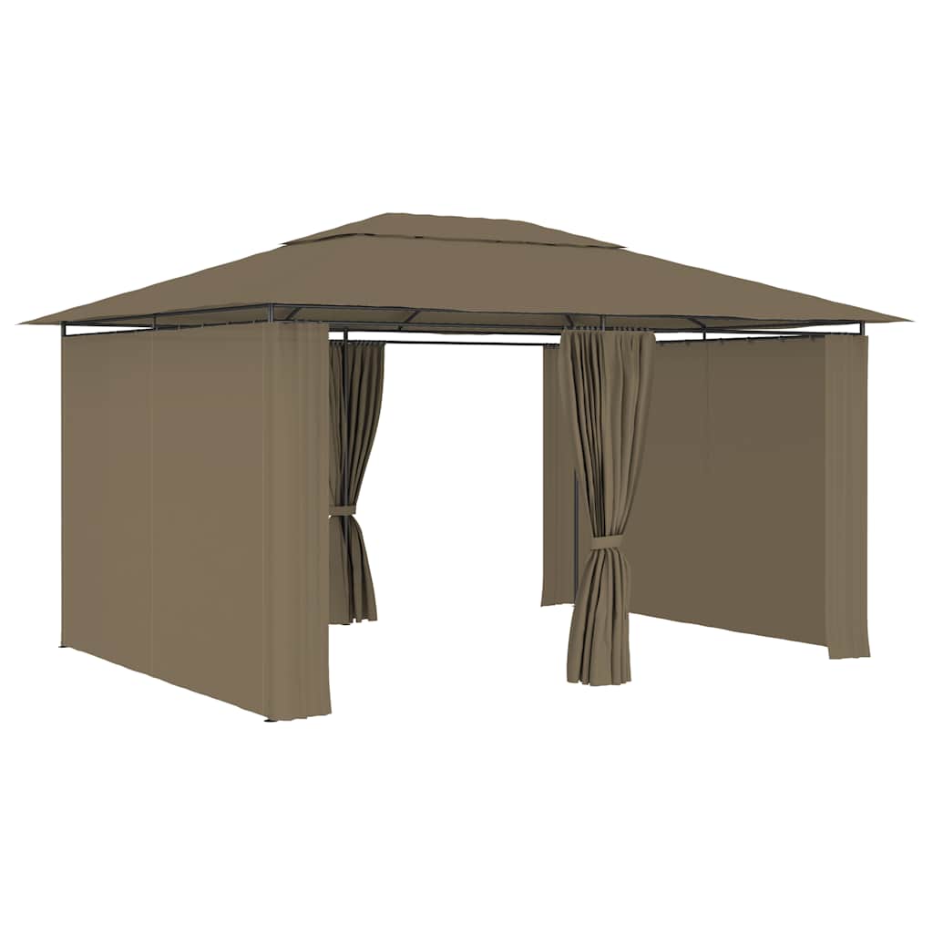 Τέντα Εκδηλώσεων Κήπου με Κουρτίνες Taupe 4 x 3 μ. 180 γρ/μ²