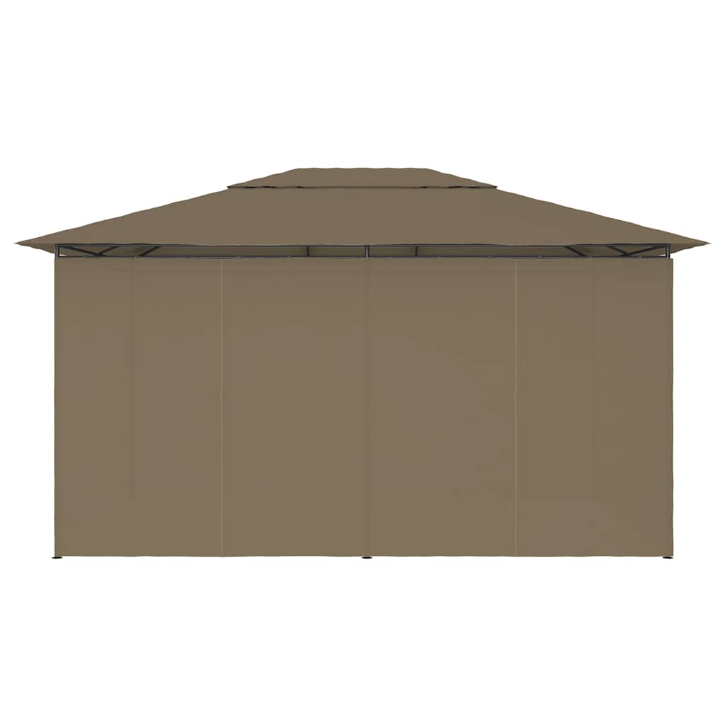 Τέντα Εκδηλώσεων Κήπου με Κουρτίνες Taupe 4 x 3 μ. 180 γρ/μ²