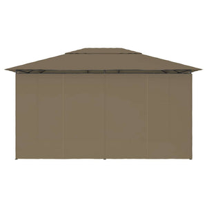 Τέντα Εκδηλώσεων Κήπου με Κουρτίνες Taupe 4 x 3 μ. 180 γρ/μ²