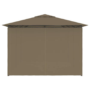 Τέντα Εκδηλώσεων Κήπου με Κουρτίνες Taupe 4 x 3 μ. 180 γρ/μ²