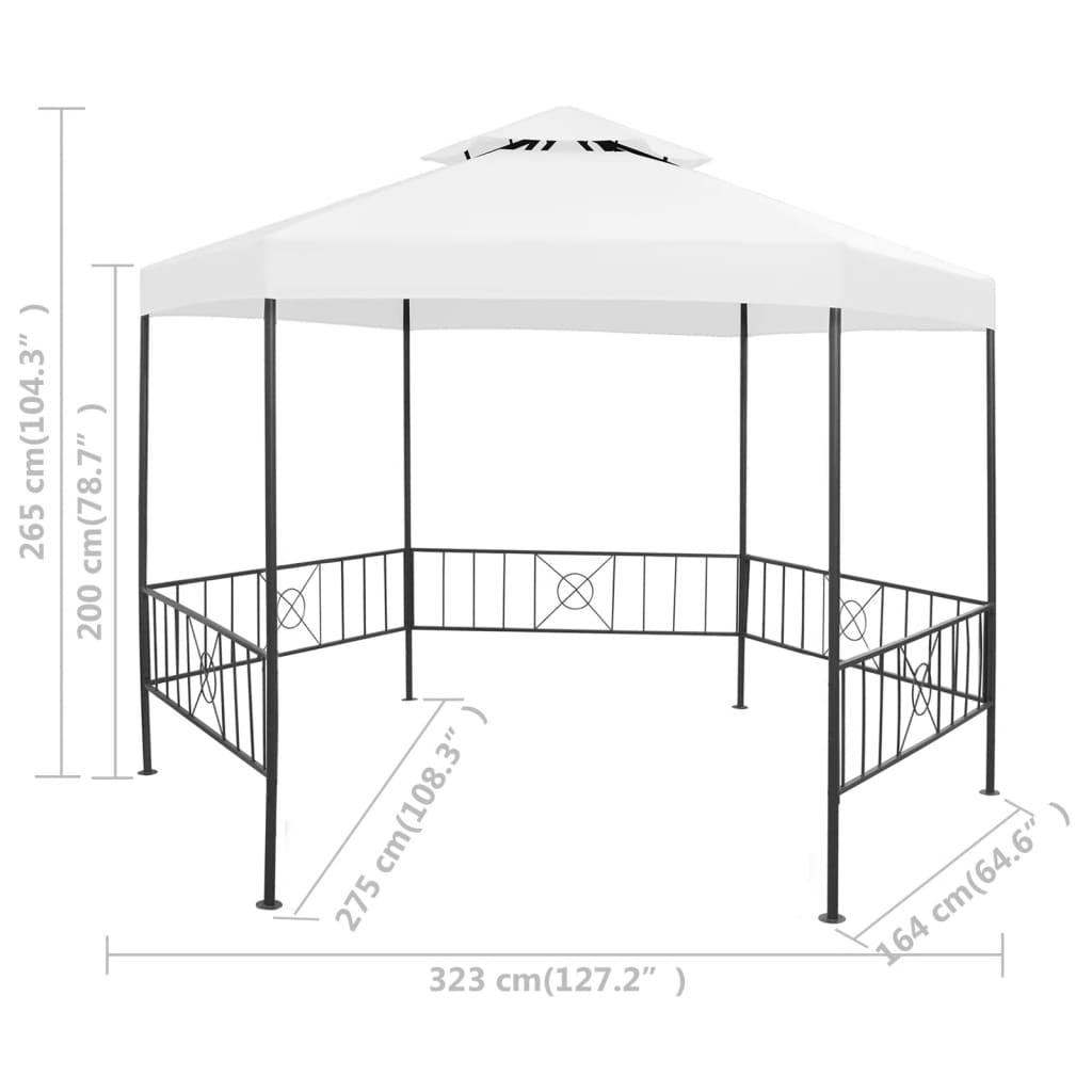Κιόσκι Κήπου Λευκό 323 x 275 x 265 εκ. 180 γρ./μ²