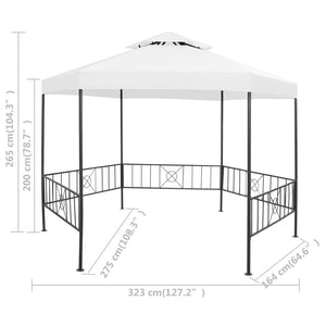 Κιόσκι Κήπου Λευκό 323 x 275 x 265 εκ. 180 γρ./μ²